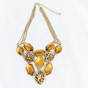 Leopard print multilayers necklace